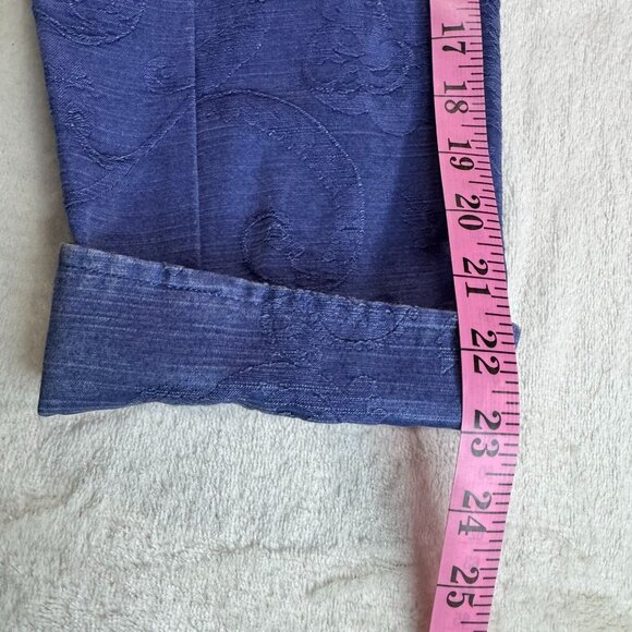 NWT Chicos Brocade Blazer Jacket Blue Sz X=Large Open Front Embroidered Ruffles - Picture 9 of 12